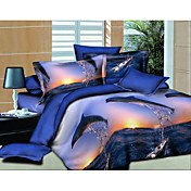 [XmasSale]modèle 3d de dauphin shuian® ensemble de housse de couette, 4 pièces confort de ventilation simple costume moderne imprimé complet