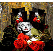 [XmasSale]shuian® ensemble de housse de couette, 4 pièces confort de ventilation simple costume moderne motif imprimé 3d complet