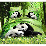 [XmasSale]modèle 3d panda shuian® ensemble de housse de couette, 4 pièces confort de ventilation simple costume moderne imprimé complet