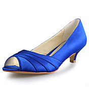 Women's Shoes Peep Toe Kitten Heel Satin Pumps Wedding Shoes More Colors available