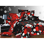 shuian® ensemble de housse de couette, 4 pièces confort de ventilation simple costume moderne motif imprimé 3d complet