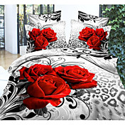 shuian® ensemble de housse de couette, 4 pièces confort de ventilation simple costume moderne motif imprimé 3d complet