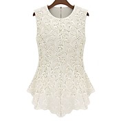 Blues Women's Round Neck Lace Sleeveless Blouse