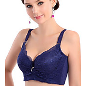 Women's Lace Deep V Gather Strong Side Close Bra