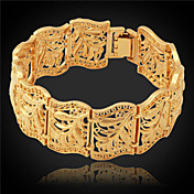 U7 New New Trendy Fashion Jewelry 18K Real Gold Plated Fancy Chain Chunky Bracelet Bangle Men Women 22MM