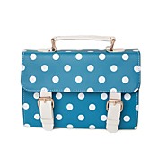 Vintage polka en cuir PU de femmes parsèment sac à bandoulière