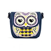 cuir PU mignon hibou impression messager crossbody mini-sacs à bandoulière de la femme