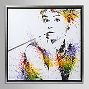 Framed Canvas Art, Color splashes Audrey Hepburn with Stretched Frame