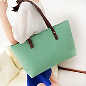 Women's PU Leather Vintage Print Candy Color Tote