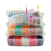 15000pcs 3 couches bandes de style de métier mélangé les couleurs arc-en-silicone (15000 de bandes, 240s-clips, 2 métiers à tisser, 1 Metail 2 crochet