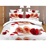 Shuian® Duvet Cover Set,4 Piece Suit 3D Oil Painting Bedding Sets Cotton Printed Bedclothes Bed Linens Sheet Sets