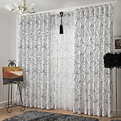 Room Darkening Jacquard  Flower Curtain (Two Panel)