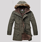 Dibai Men's Hooded Fur Collar Fashion Coat