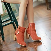 Chaussures femmes bout rond chaussures gros talon de la cheville avec fermeture à glissière plus de couleurs disponibles