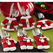 6 Pcs/Set Christmas Santa Silverware Holders Pockets Dinner Decor
