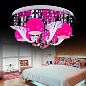 conduit acrylique lustre en cristal K9 avec 4 led Blub (rose) 220-240V CA