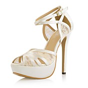 Women's Shoes  Peep Toe  Platform Stiletto Heel Satin  Sandals  with  Buckler Wedding Shoes