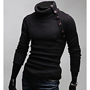 col couleur unie tricot pour hommes manlodi