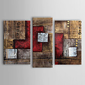 Oil Paintings Set of 3 Modern Abstract Reds Brown  Hand-painted Canvas Ready to Hang