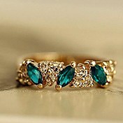 bague émeraude cru des femmes