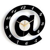 Stylish Alphabet Decorative Wall Clocks - White + Black (1 x AA)