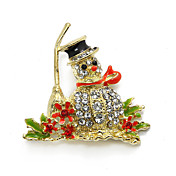 Canlyn Golden Cute Brooch With The Little Snowman