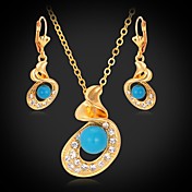 instyle plaqué nouvelle pendants d'oreilles mignons mis en or 18 carats perle de cristal cadeau de bijoux en strass pour les femmes de haute qualité