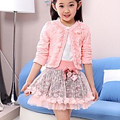 Girl's Sweet Lace Three Piece Princess Dress(Coat&Shirt&Skirt)