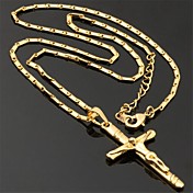 plaqué or 18k u7® crucifix vraie platine jeu cro collier pendentif tour de cou pour les femmes ou les hommes
