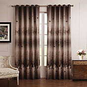 (Two Panels) Cold Colors Style Maple Leaves Blackout Curtain