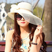 Women Vintage/Cute/Casual Sun Block Mesh/Straw Floppy Hat