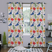 Cartoon Style Lovely Dinosaurs Curtain (Two Panels)