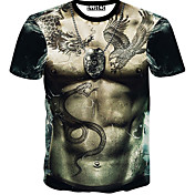 NYO007 Men'S Round Stereo Pattern T-shirt