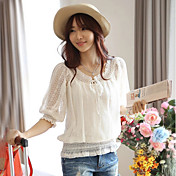 ICED™ Women's Lace Bow Puff Sleeve Loose Shirt