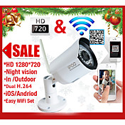 720PH.264 Wireless IPCamera email alarmP2P ONVIF  IR-Cut Night Vision MotionDetection Waterproof