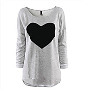 Women's Casual Round Long Sleeve T-Shirts (Cotton)