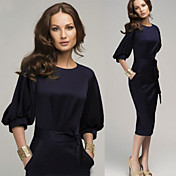 Women's Vintage Sexy Party Casual OL Style Bodycon Slim Chiffon Dress