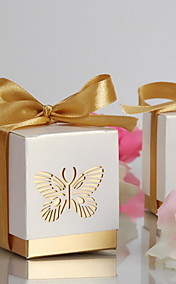 or découpé au laser boîte de faveur papillon (jeu de 12)