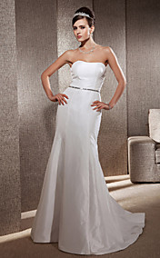 élégant trompette / sirène sweetheart / pinceau train robe de mariée en taffetas