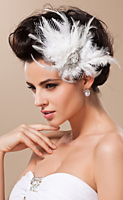 casque pour le mariage magnifique plume avec strass / tulle