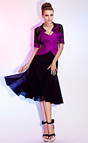 DILYS - Robe de Cocktail Satin Tulle - Châle Inclus