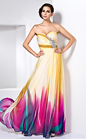 gaine / colonne sweetheart parole longueur robe de soirée en mousseline de soie avec des détails en cristal