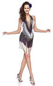 polyester de vêtements de danse avec des glands / paillettes performances robe latine construite en soutien-gorge pour les dames plus de couleurs