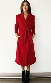 Femmes Manteau sur mesure revers long avec ceinture