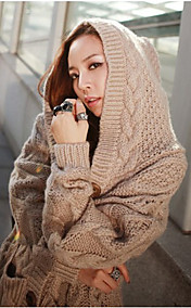 [XmasSale]Cardigan en maille à capuche câble des femmes