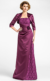 ISBEL - Robe de Mère de Mariée Satin Dentelle - Châle Inclus