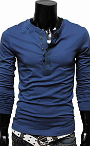 Men's Colorful Round Thin Long Sleeve T-shirt