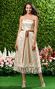 CORINA - Robe de Demoiselle d'Honneur Satin Dentelle