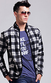 Black-blanc Check Coat Men
