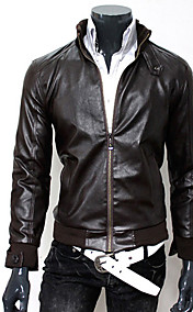 Stand en cuir PU Manteau Boucle pour hommes